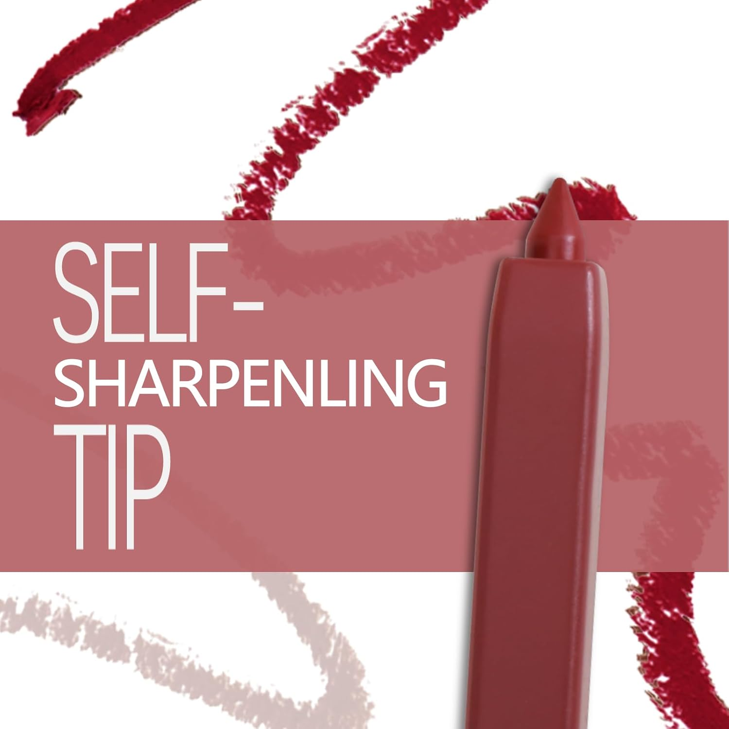 Matte Lip Liner Pencil,Highly Pigmented Retractable Lip Crayon,All Day Wear Nude Lipstick with Sharpener,Waterproof Brown Lipliner image number 2