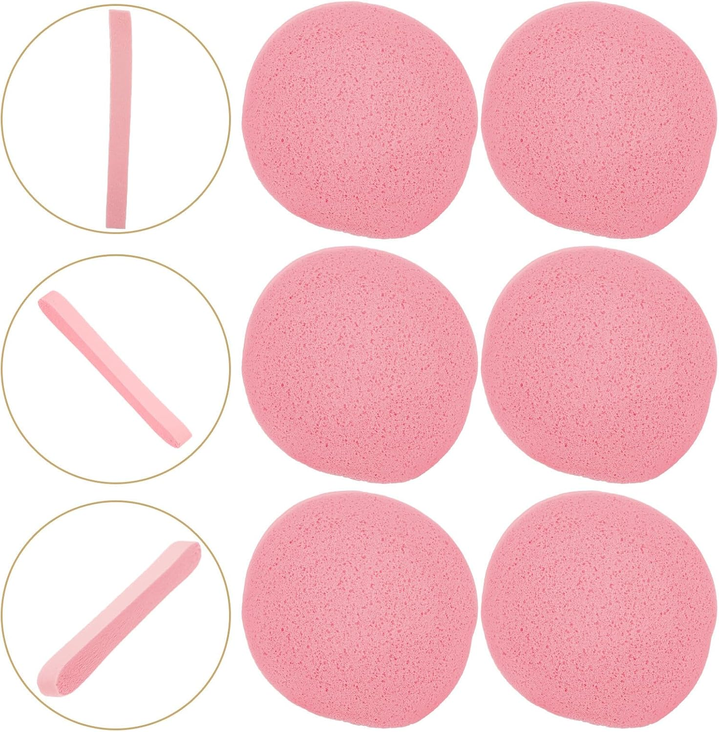 MUSISALY 50Pcs Compressed Facial Cleansing Sponges, Pink Single-Use Compressed Face Washing Sponge with Seaweed Extract, Exfoliating Makeup Removal Puff for Daily Skincare and Travel image number 4