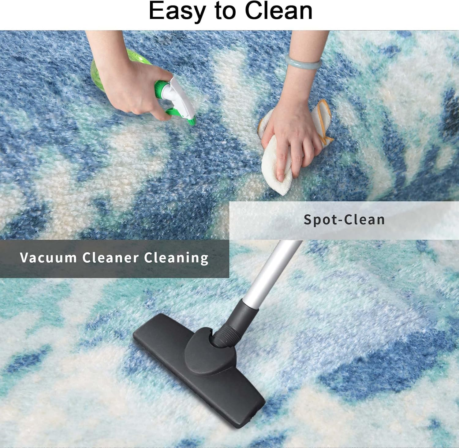 Asiinnsy Area Rugs Abstract Rug Modern Rugs Living Room Non-Slip Short Pile Rug Soft Large Grey Carpet Floor Mat Rugs for Bedroom Dining Room Home Decor (Ink Blue, 120 X 160Cm)