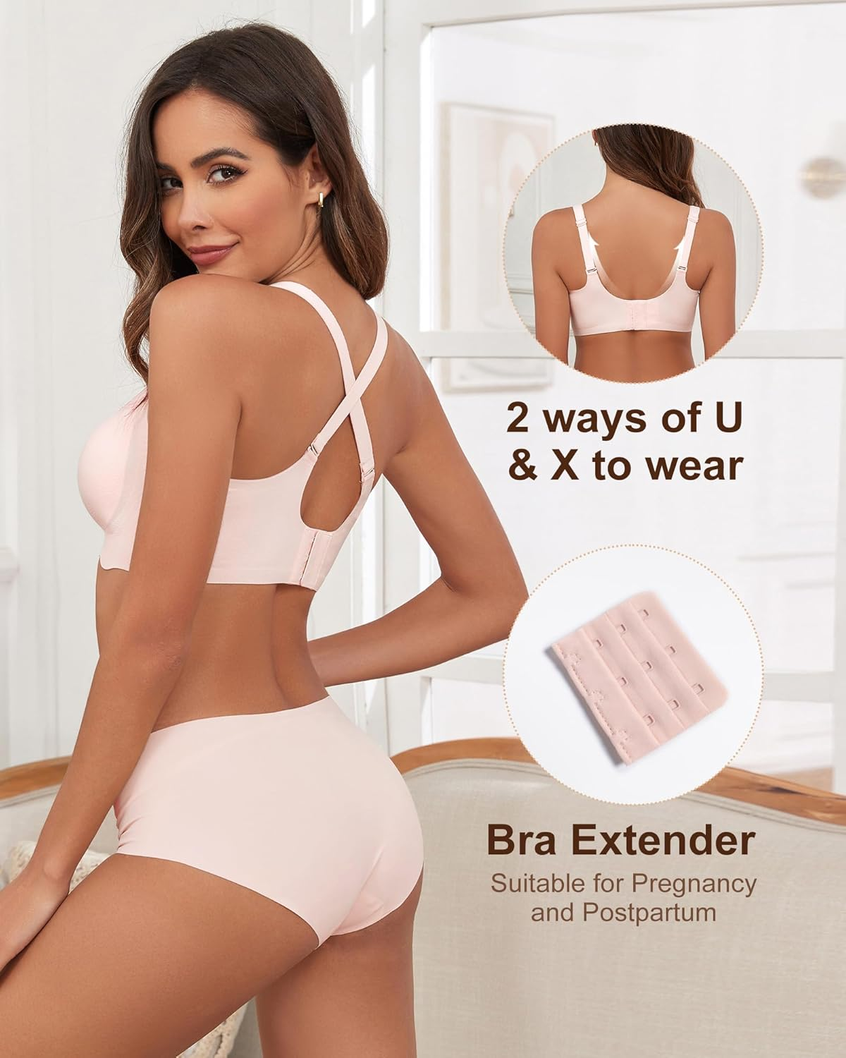 As Fairy Nursing Bras for Breastfeeding Wireless Seamless Maternity Bra Ultra Comfort Pregnancy Sleep Bralette for Women image number 4