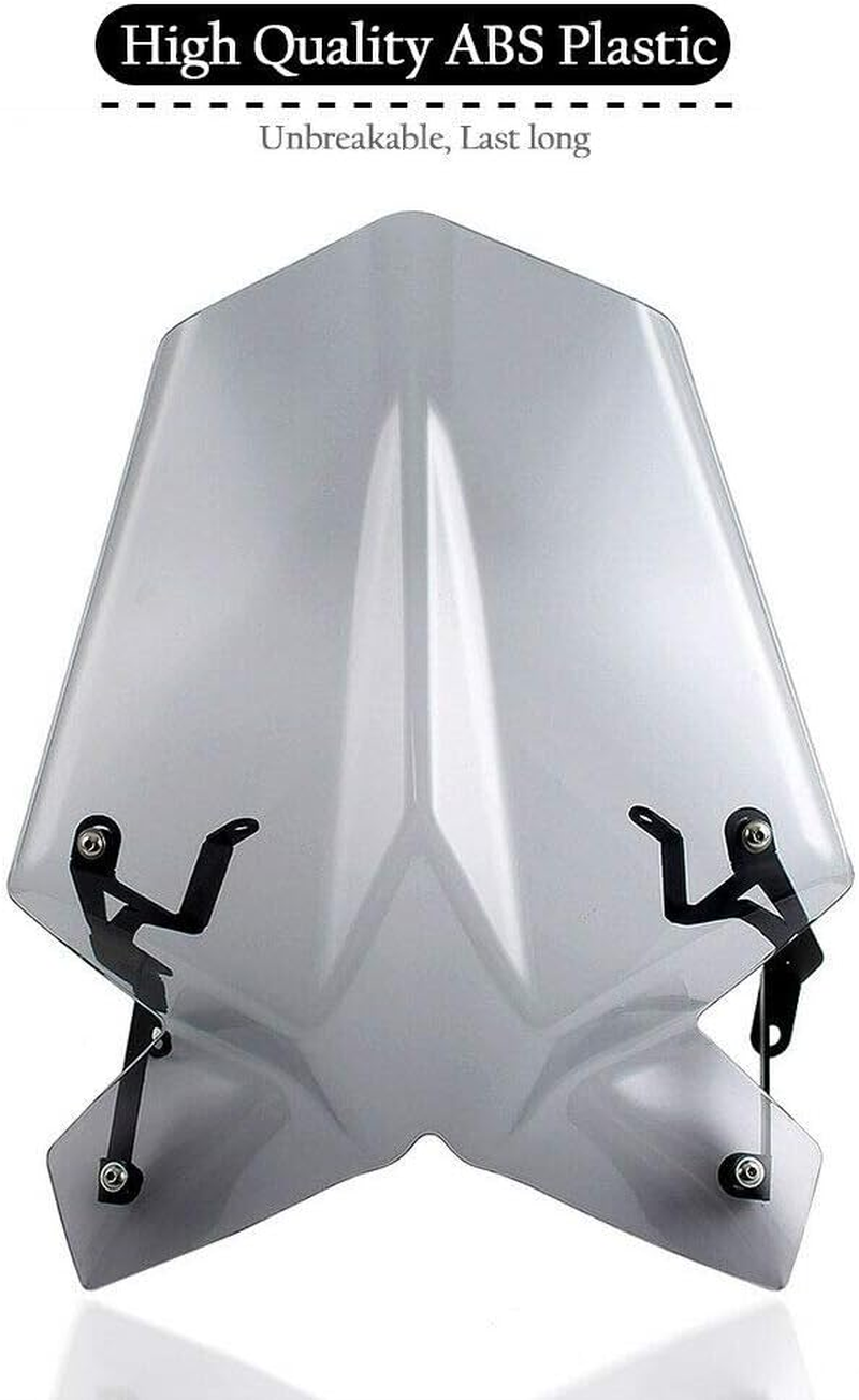 Lorababer for Duke125 Duke390 Motorcycle Motorbike Motorcycle Touring Racing Windscreen Windshield Screen Wind Deflector with Mounting Bracket for Duke 125 390 2017-2021 2018 2019 2020 (Light Smoke)