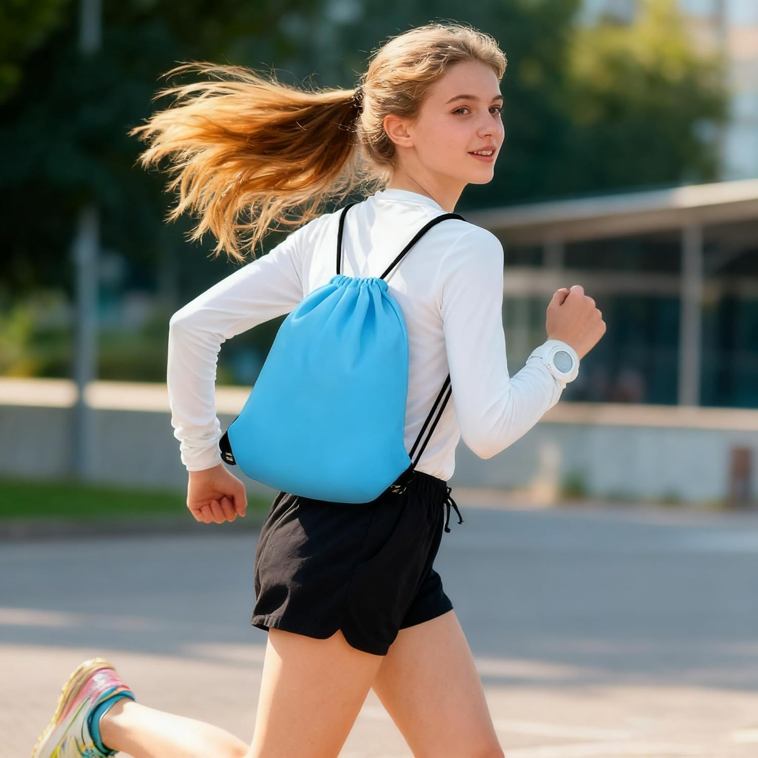 Drawstring Backpack String Bag,Gym Bag,Drawstring with Fitness and Exercise,Multicoloured Drawstring Backpack for Fitness, Multicoloured 6Pcs. image number 2