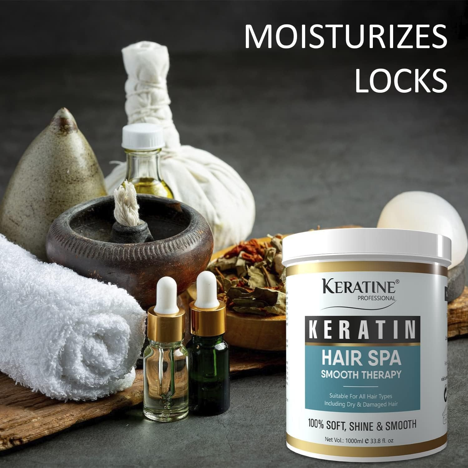 KERATINE PROFESSIONAL PREMIUM KERATIN HAIR SPA SMOOTH THERAPY | 100% Soft, Shine & Hair Repair | Infused with Brazilian Nut and Keratin | Treatment Protein Spa - Conditioning for Dry Damaged image number 5