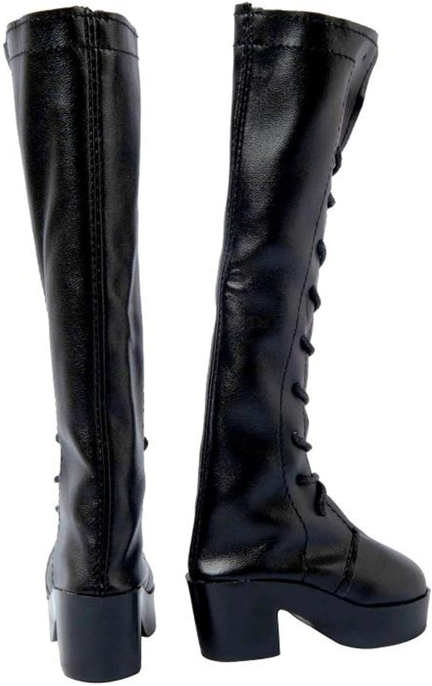 Oshhni 1/3TH Ball Jointed Dolls Shoes,Pu Leather High Heeled Boots,60Cm Doll DIY Gift Accessories, Black image number 4