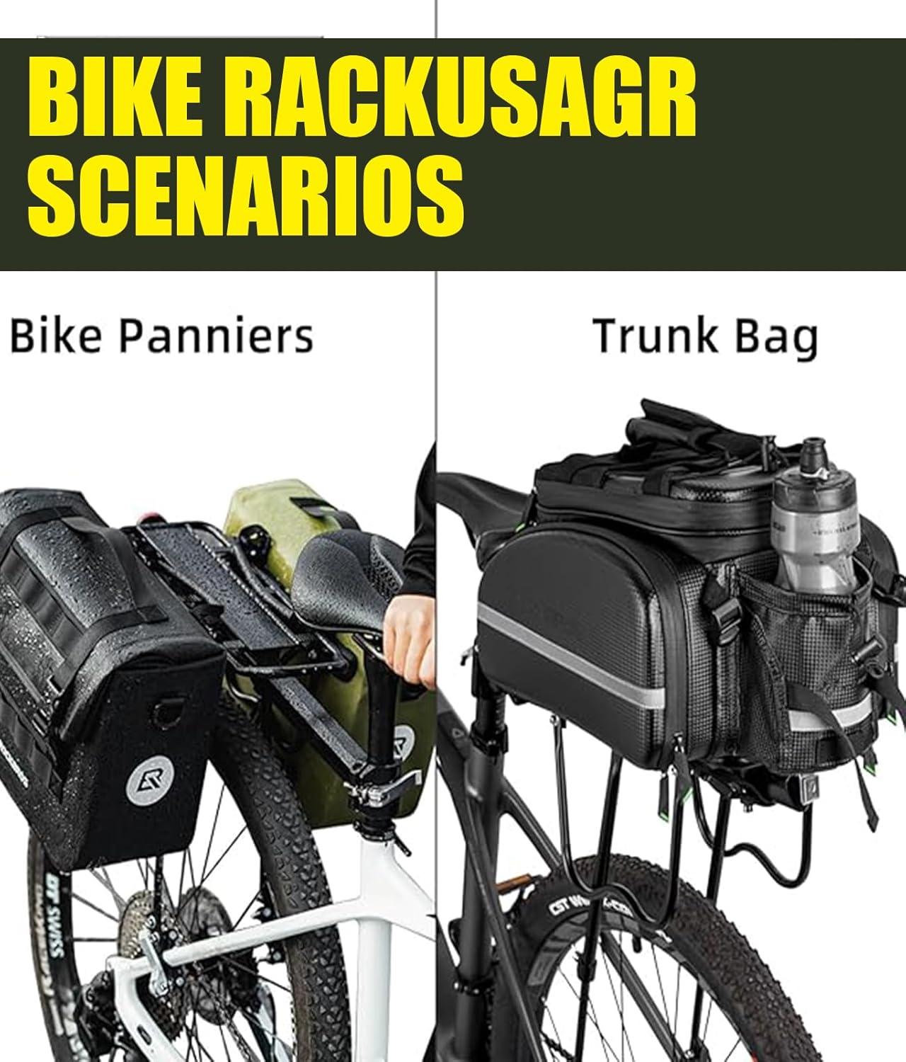 Rear Bike Rack， Bicycle Cargo Rack，Bike Accessories， Full Quick Release Adjustable Bicycle Carrier Bike Luggage Rack for Back of Bike Aluminum Alloy 110Lbs Capacity image number 5