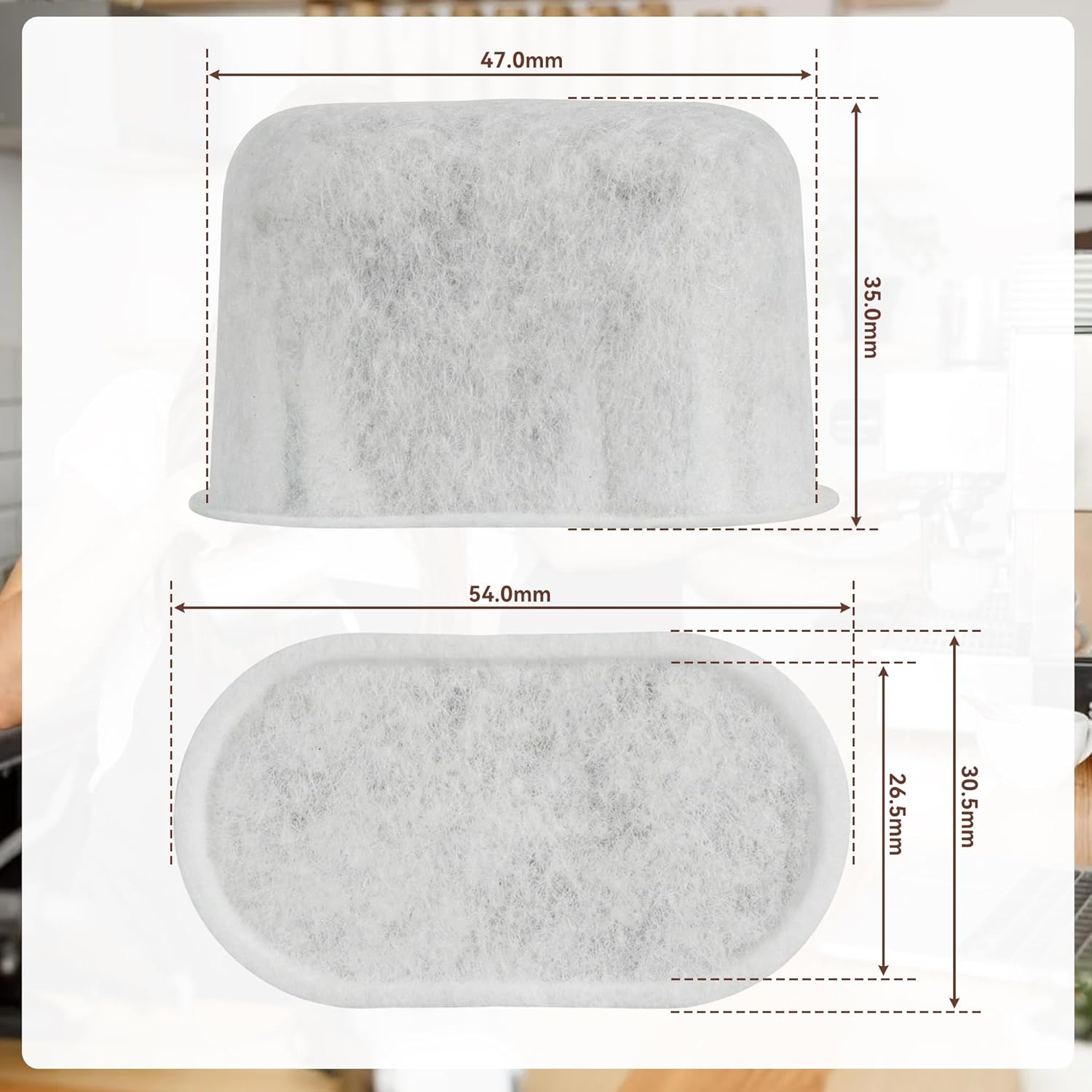 EUIOOVM Activated Carbon Filter Carbon Filter for Ninja Coffee Machine, Pack of 12 Coffee Filters for Ninja Luxe Premier ES601EU & Ninja Luxe Pro ES701EU, Accessories Ninja Coffee Machine, Replacement