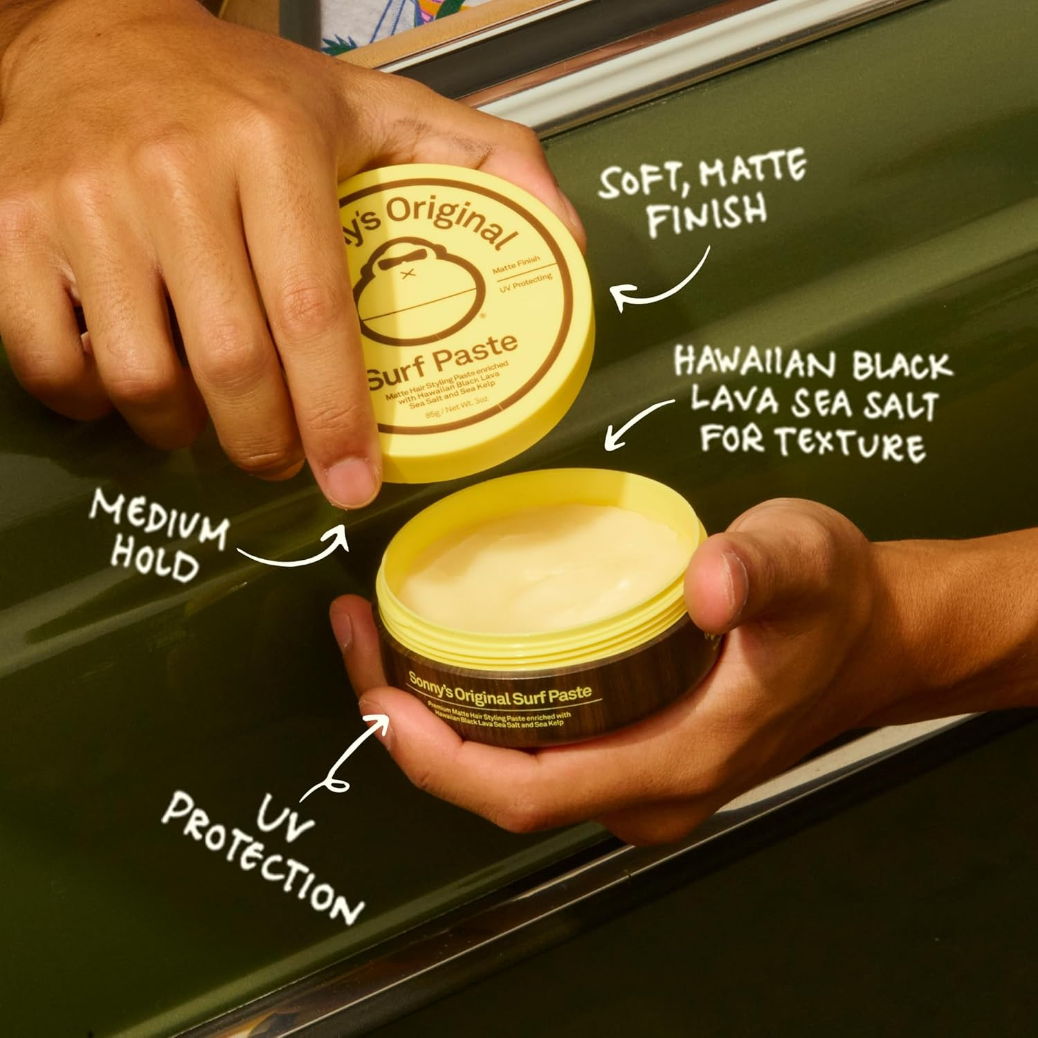 Sun Bum Texturizing Surf Paste - Sea Salt Matte Styling Pomade - Vegan & Cruelty Free - 85G image number 3