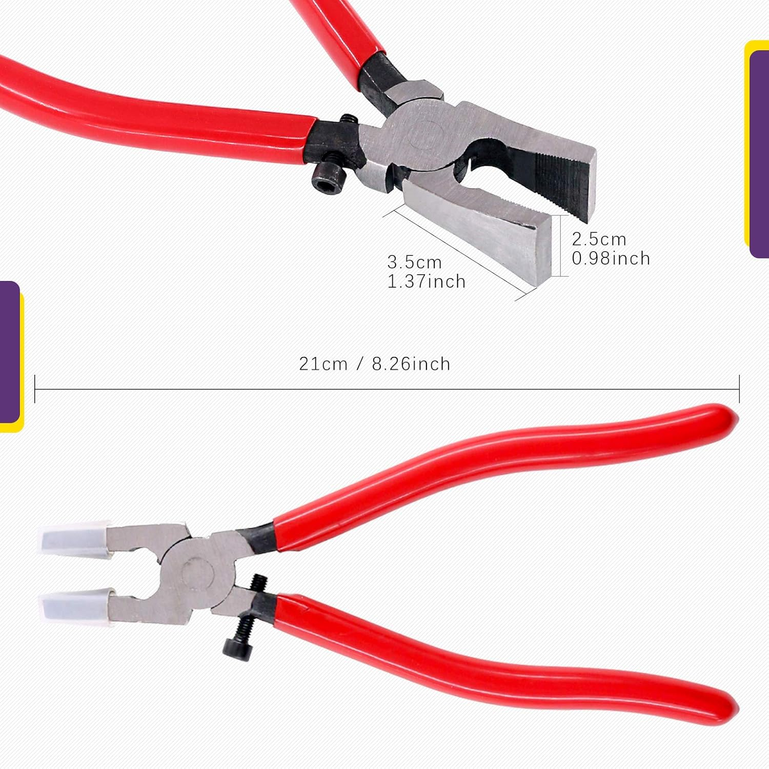 Swpeet 41 Sets 1" 25Mm 4 Colors Key Fob Hardware with 1Pcs Key Fob Pliers, Glass Running Pliers Tools with Jaws, Studio Running Pliers Attach Rubber Tips Perfect for Key Fob 4Hardware Install