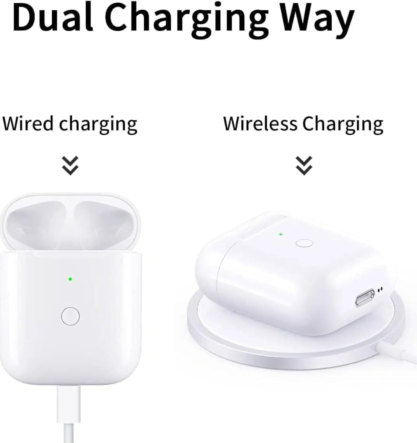 Pods 1 2 Charging Case, Keshidun Wireless Charging Case for Airpods 1 2 with Bluetooth Pairing Sync Button,No AIRPODS, Charger Box for Apple Pods 1 2 image number 1