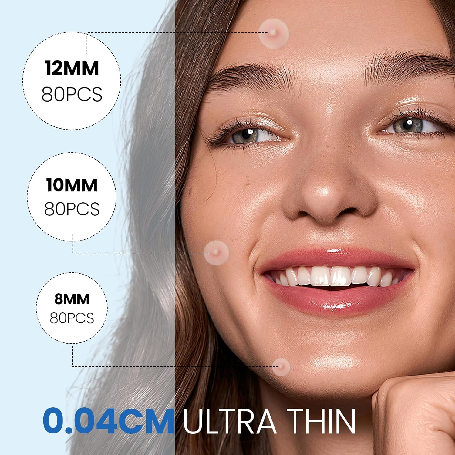 240 Counts Pimple Patches for Face, Hydrocolloid Acne Patches Pimple Patch Invisible Pimple Patch Zit Patches for Face Acne Patch Blemish Patches Zit Stickers for Skin Care image number 3