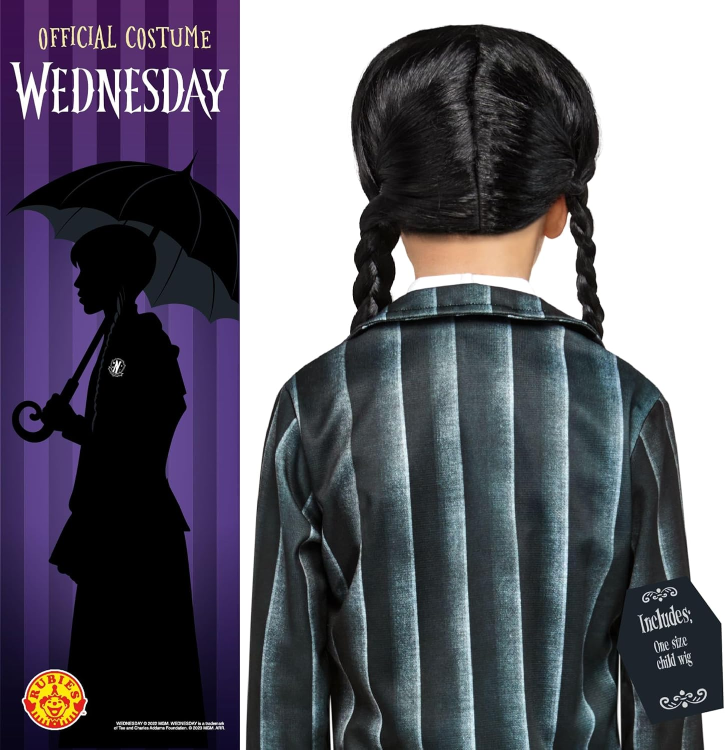 Wednesday Addams Wig for Kids - Wednesday (Netflix) - One Size image number 4