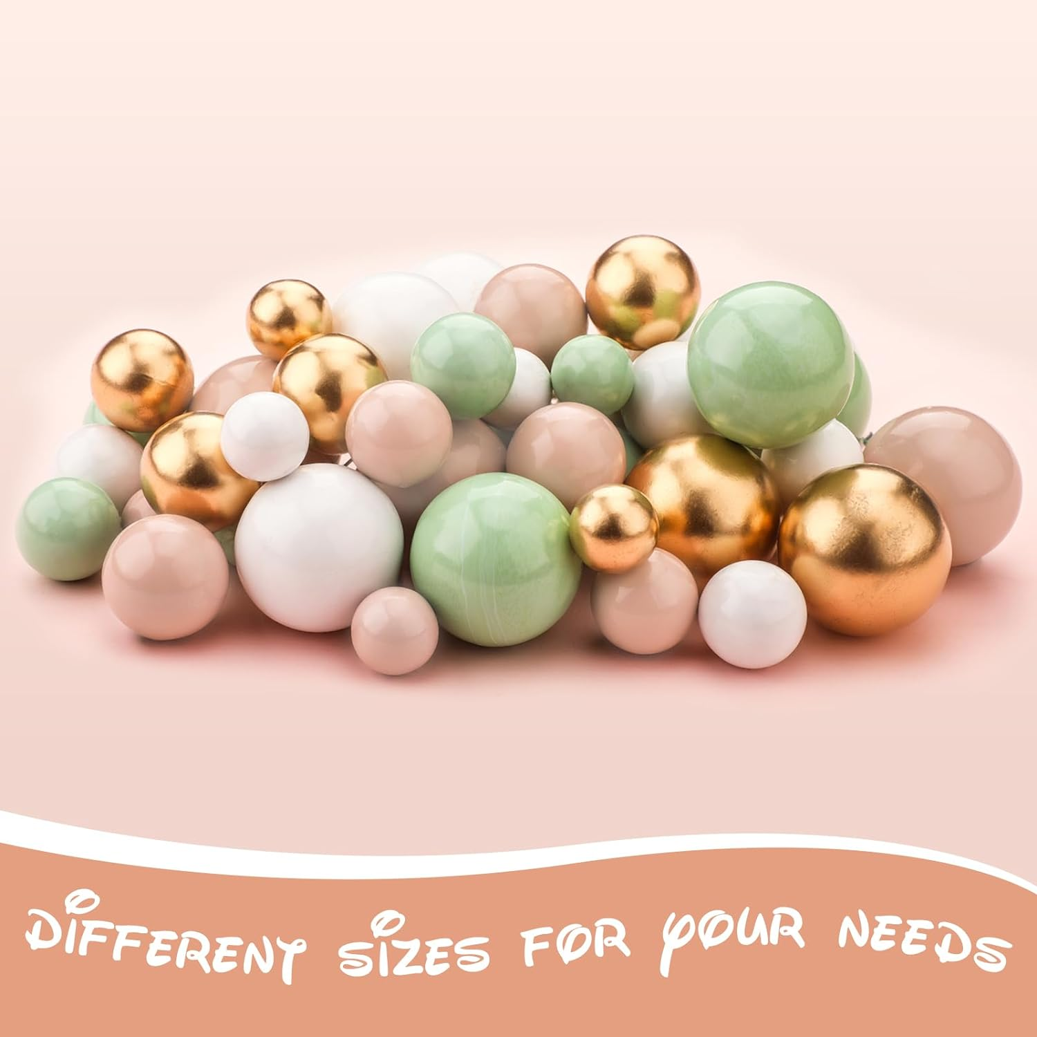 61Pcs Sage Green Ball Cake Topper and Picks - Foam Cupcake Topper for Baby Shower, Birthday Party, Wedding Anniversary - DIY Cake Decoration Supplies image number 5