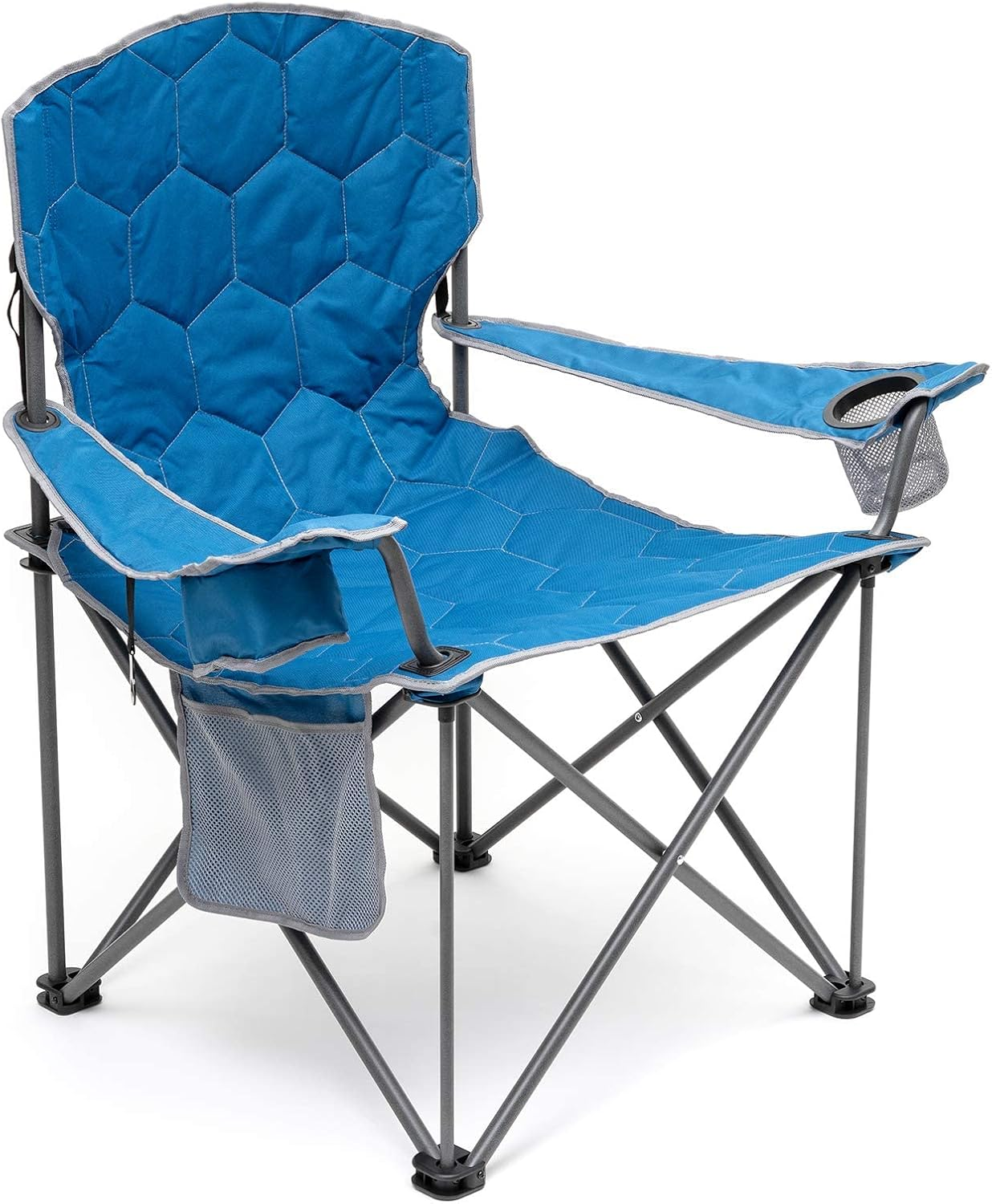 SUNNYFEEL Camping Chair, Oversized Camp Chair Heavy Duty 500 LBS for Big Tall People with Cup Holder & Pocket for Outdoor/Travel/Picnic/Camp (Blue) image number 6