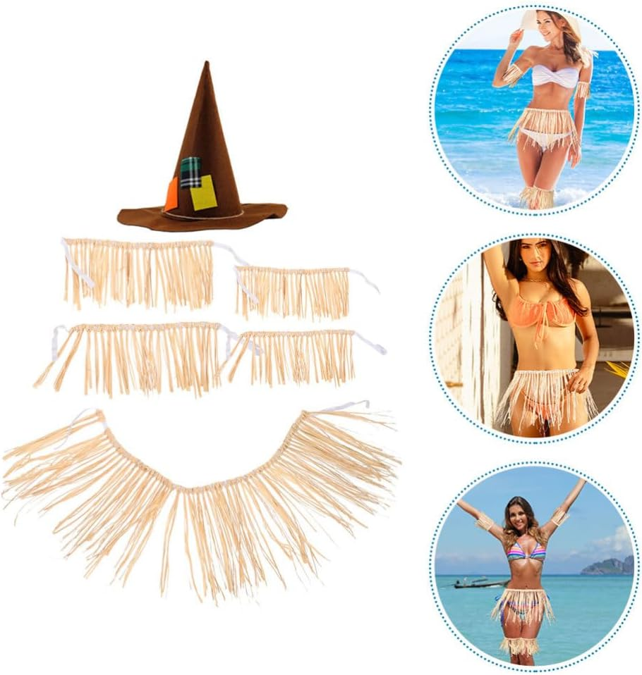 Cabilock Grass Skirt Hawaiian Skirt for Party Raffia Hula Raffia Dance for Adult Costume Performance Dress for Festival Decor