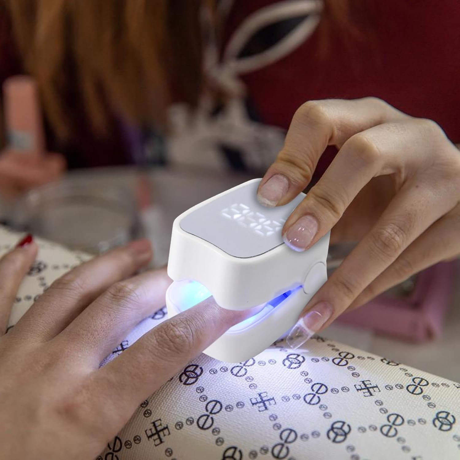 Ungtyb Led Nail Dryer, Rechargeable Gel Curing Lamp, Fast Drying, Digital Display Manicure Light Multifunctional Cordless for Home and Salon Use, 2.17X1.5X1.38 Inches