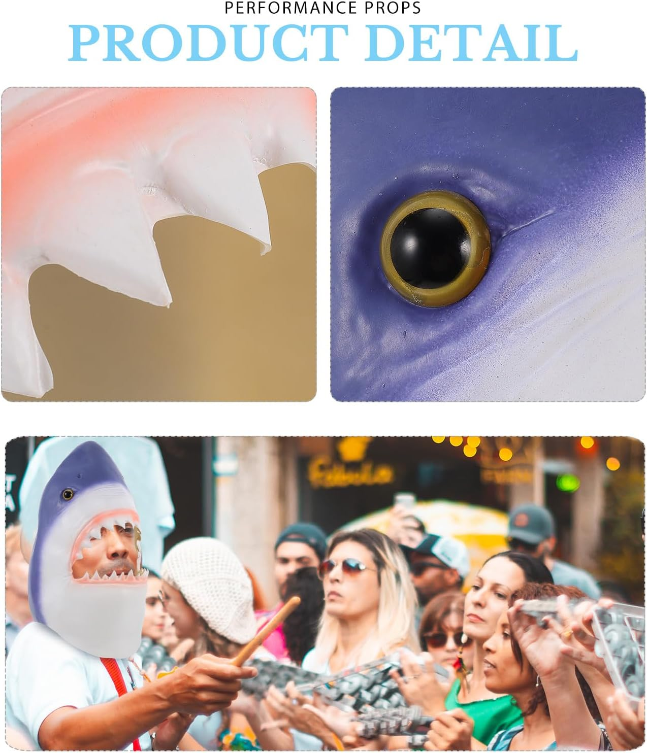 Shark Mask Creative Shark Design Animal Headgear for Costumes, Parties, and Photo Props - Fun and Unique Shark Costume Accessory