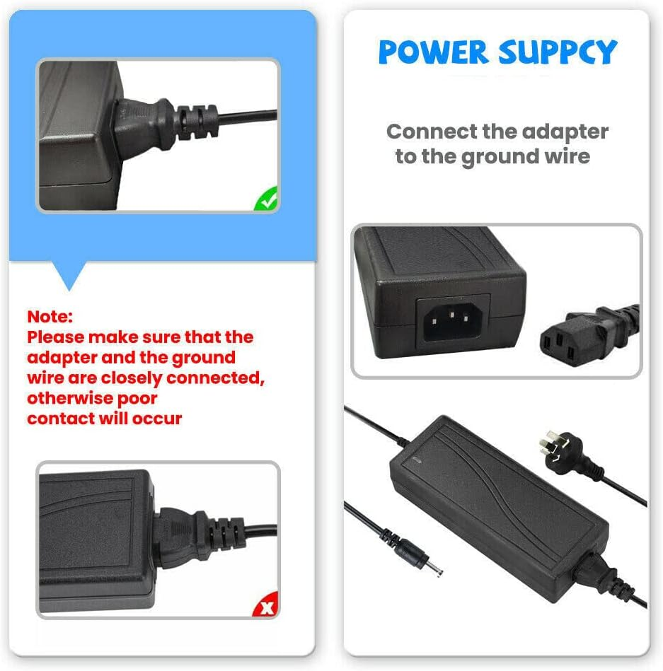 Universal AC DC Power Supply Adapter Charger (AC 100-240V to DC 24V 5A Plug 5.5X2.1Mm) for Household Electronics, Router, Speaker, Tablet, LED Strips, Webcam, Camera, USB Hub, TV Box, and More