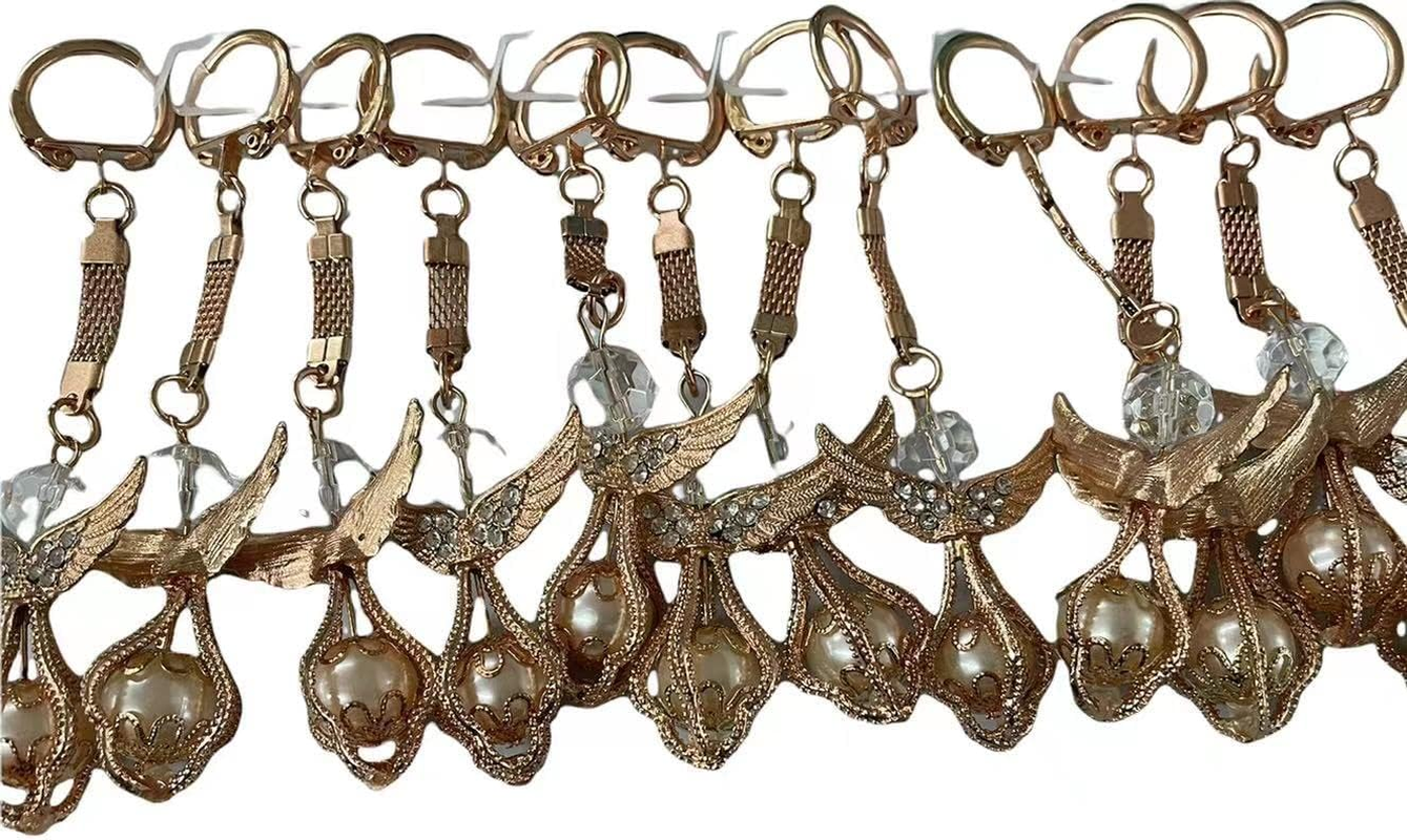 CLGIFT Set of 12 X Rhinestone Angel Keychains Favors Baptism First Communion Favor Recuerditos Christening Bautizo Favors/Religious Gift Favor (Angel Keychains) image number 1