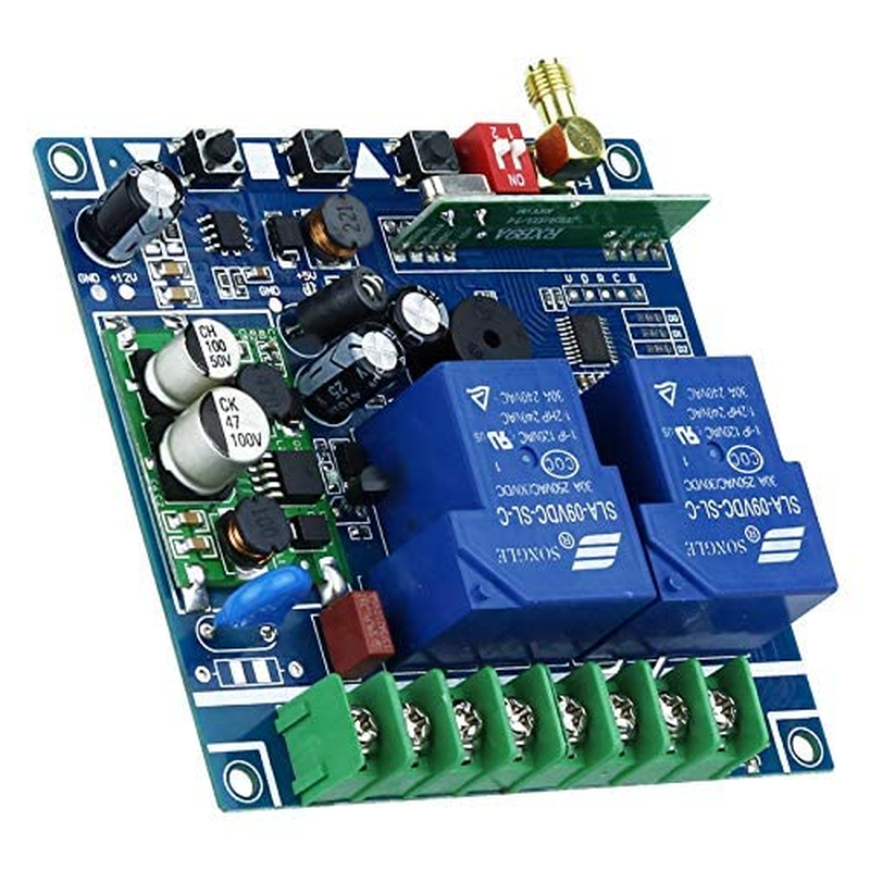 Wireless Control Switch DC 12V 24V 36V Motor Forward and Reverse Switch, 2 Channel 30A Relay Remote Control Learning Switch Use for Garage Doors, Window, Motor & More image number 3