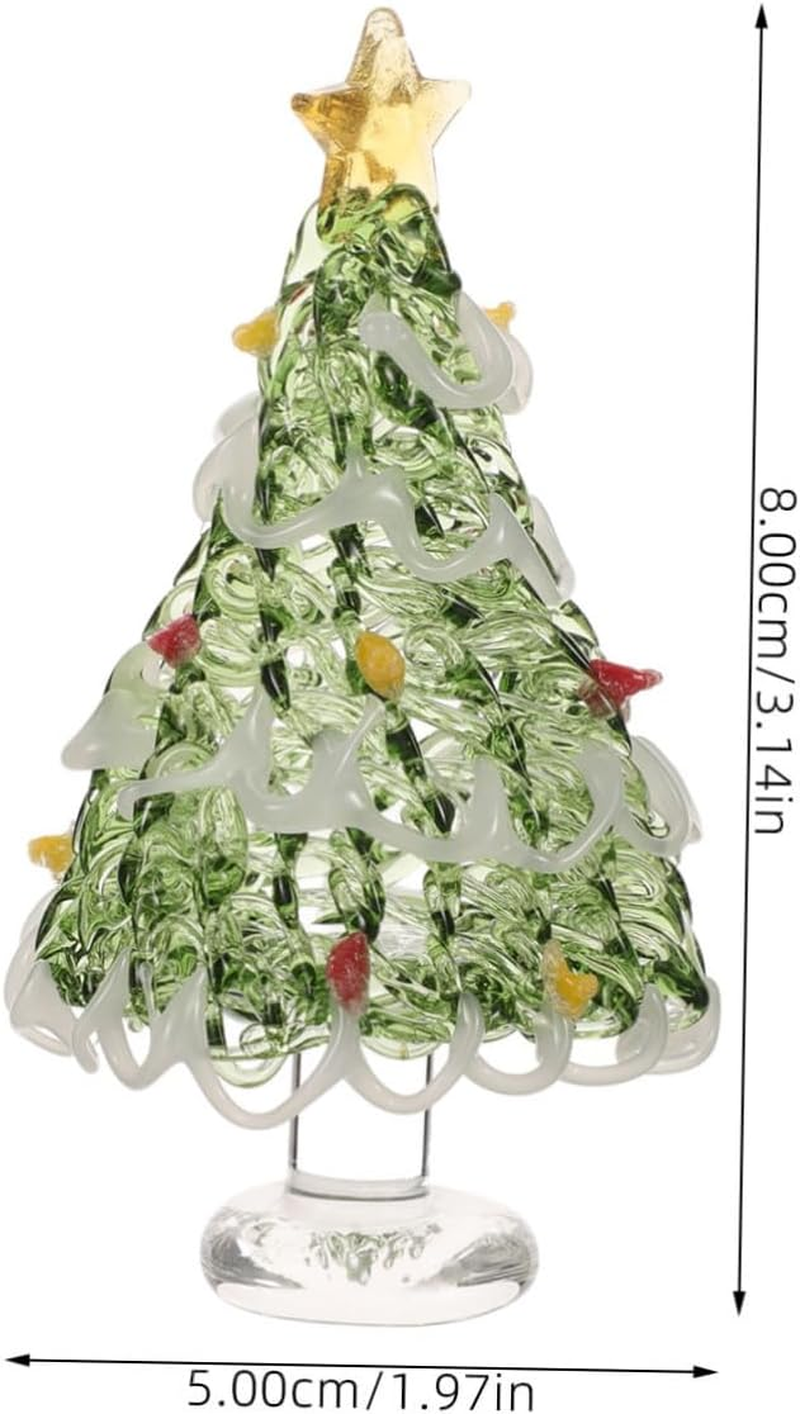 Crystal Glass Christmas Tree Ornament Small Holiday Table Decoration for Festive Celebrations Elegant Pine Tree Centerpiece for Dining and Desk Decor image number 2