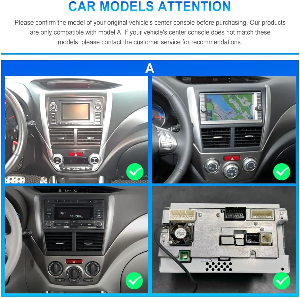 4G+64G Car Stereo for Subaru Forester Impreza WRX 2008-2012 Wireless Carplay Android Auto, Android 15 Car Radio 9'' In-Cell Screen/Gps/Bluetooth/Fm Rds/Eq/Wi-Fi/Mirror Link, Rear Camera