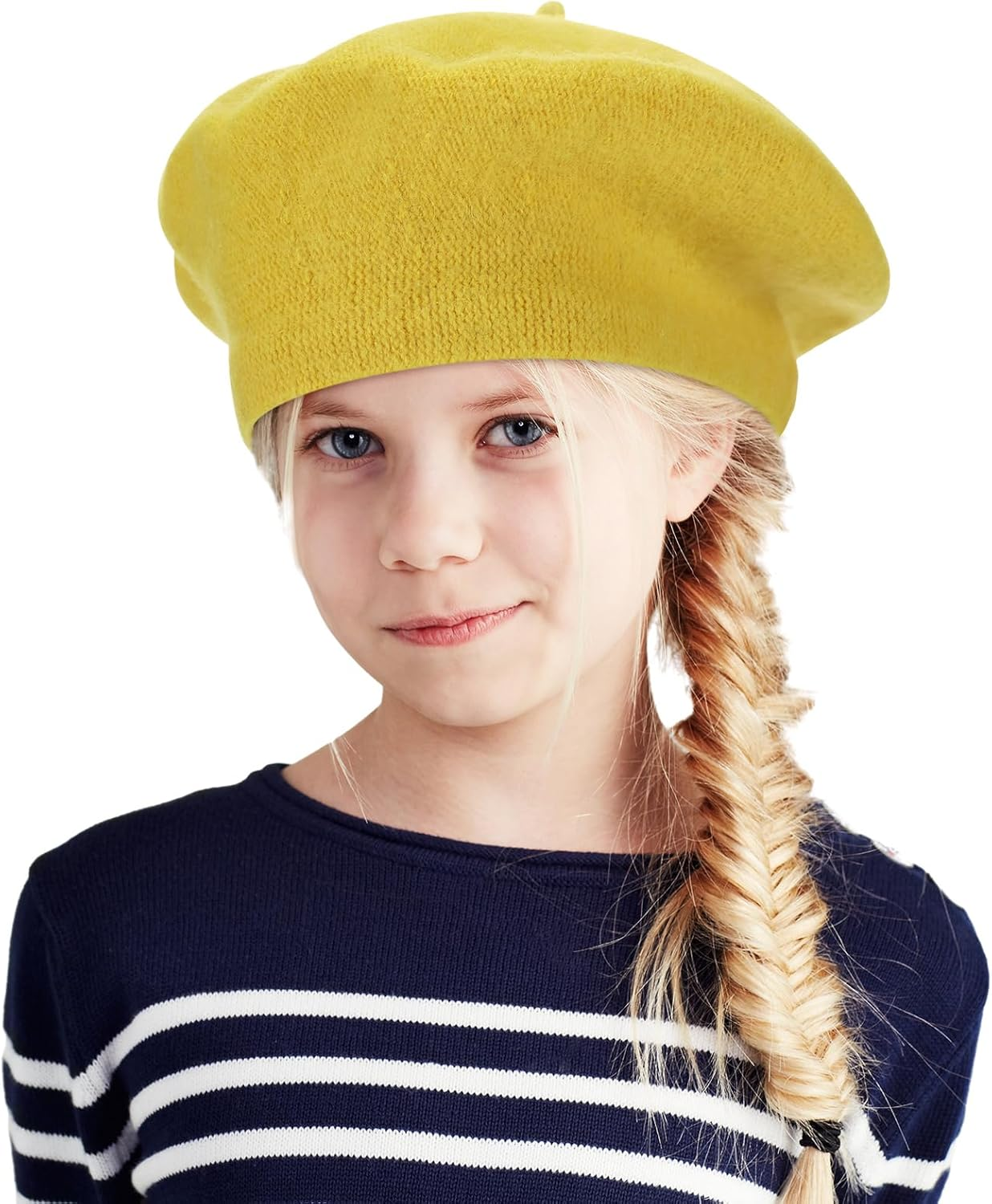 Satinior Beret Hat French Beanie Cap Artist Wool Hat for Children Kids Girls image number 1