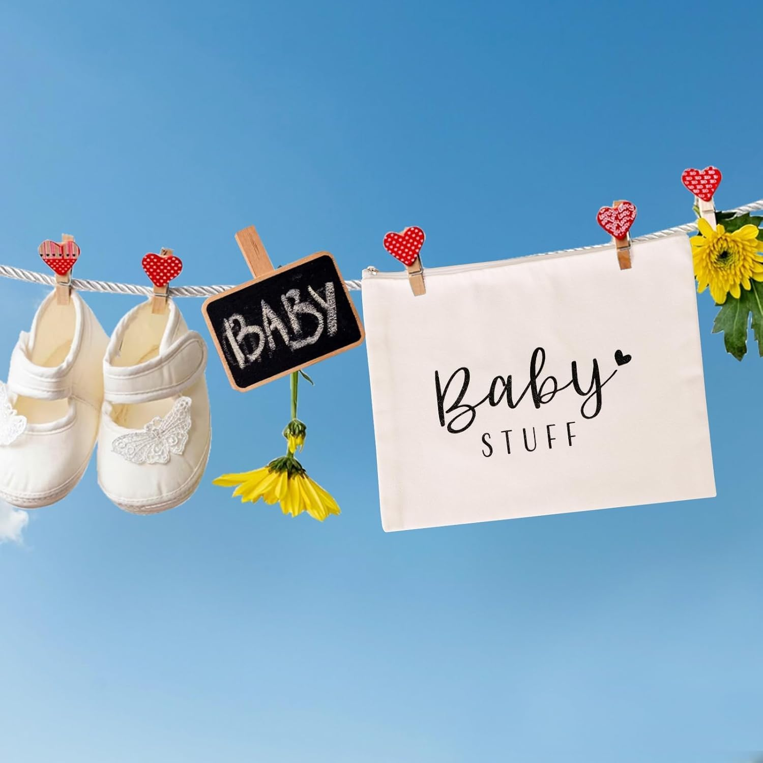 New Mum Gifts Mum to Be Canvas Pouch Cosmetic Bag with Zipper Baby Shower Gifts for Mum Mummy to Be Gifts image number 4