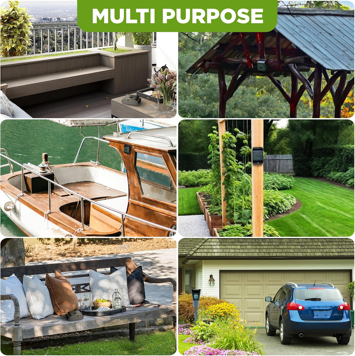 ISOTRONIC&reg; Ultrasonic Bird Repeller Device, Battery Powered Portable Bird Deterrent, Pigeon Scarer - Pack of 1 Pcs. image number 2