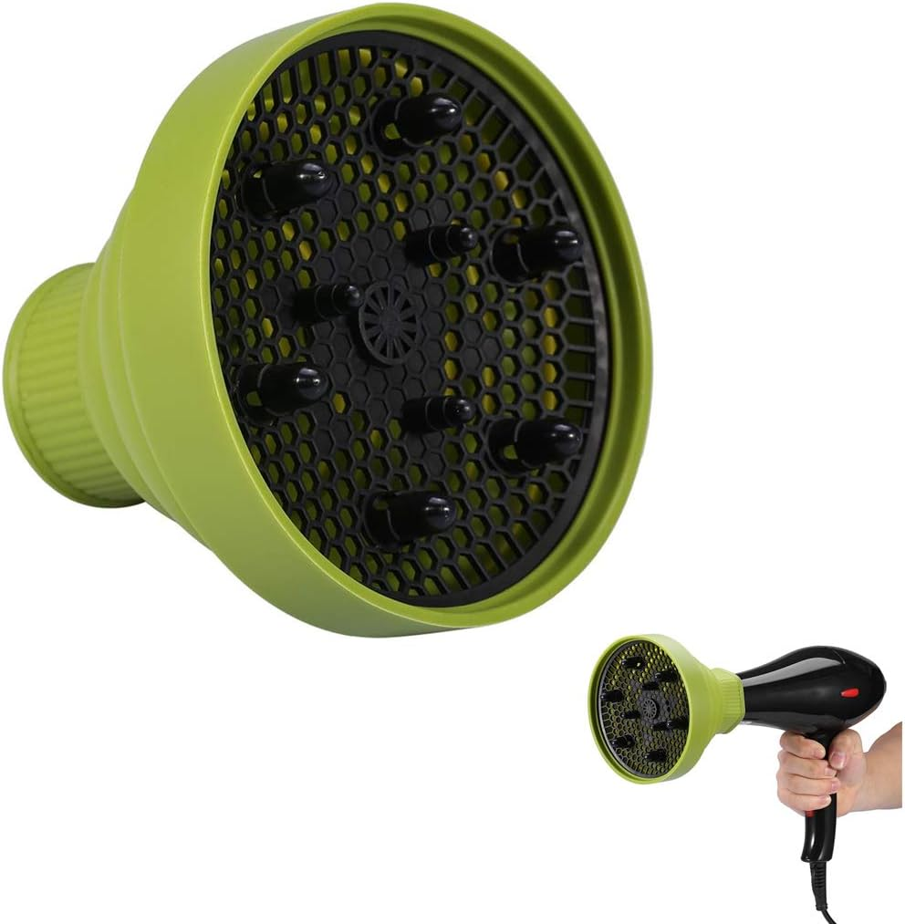 Silicone Hairdryer Diffuser Folding Hair Blower Professional Salon Hairdressing Styling Tool Universal Hood Cover, Green image number 6