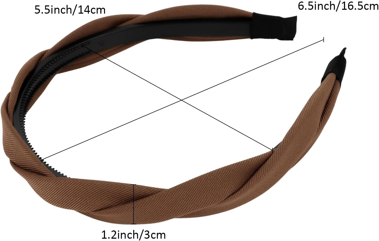 KIUEZIR Pack of 4 Criss-Cross Headbands - Earth Tone Mix with Non-Slip Comb and Ends, Twisted Hair Bands for Women, Fashion Accessories, Perfect for Everyday/Training/Styling, Thin/Thick Hair image number 4