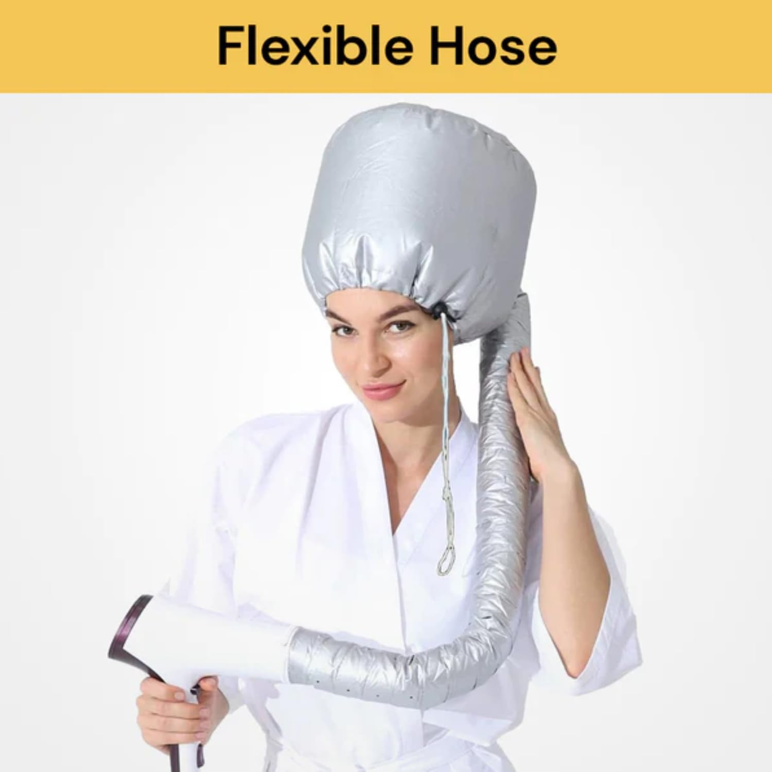 EZONEDEAL Hood Hair Dryer, Headband Integrated Reduces Heat around Ears & Neck, Adjustable Hooded Bonnet for Hand Held Hair Dryer Cap, Hair Dryer Hooded Diffuser Cap for Curly, Speeds up Drying Time image number 6