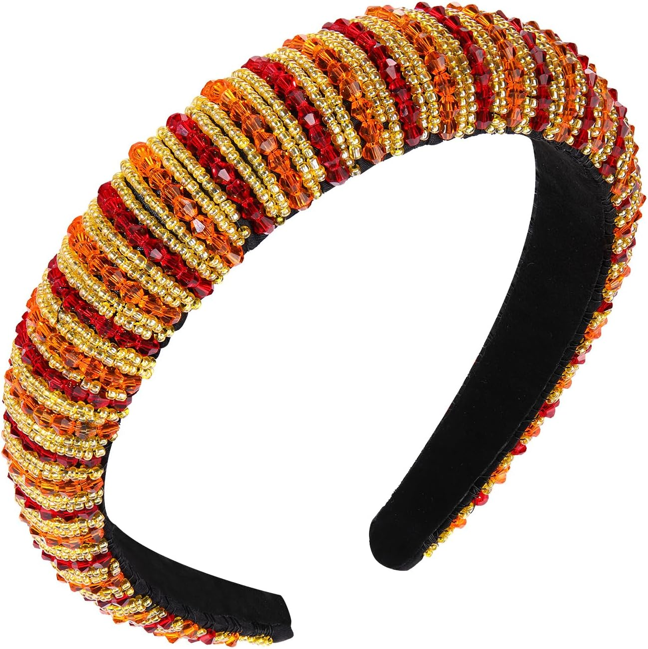 NVENF Valentine'S Day Headbands Crystal Rhinestone Padded Headbands for Women Beaded Crystal Embellished Velvet Headband Valentine'S Day Hair Accessory Gifts (Valentine'S 1)