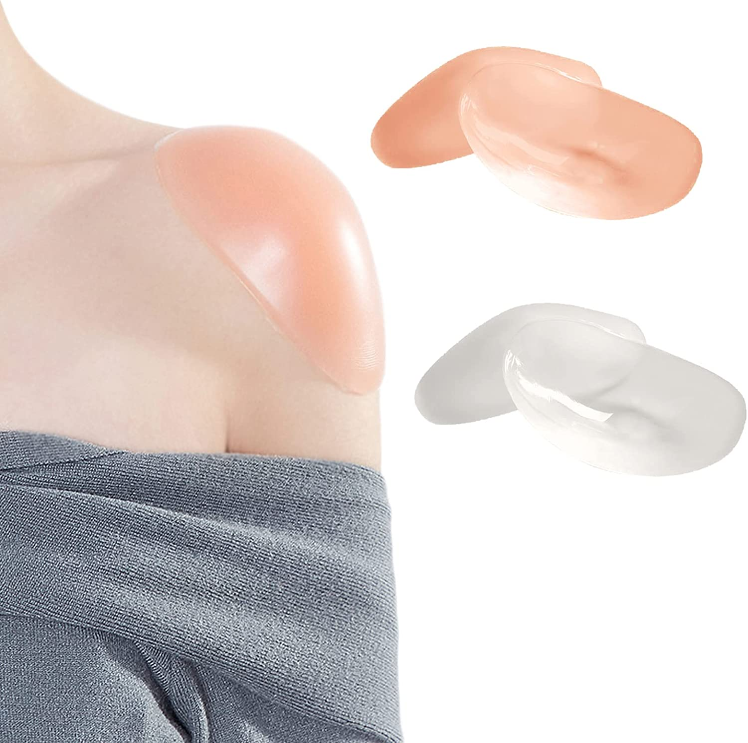 TRADERPLUS 2 Pairs Silicone Shoulder Pads for Womens Clothing Reusable anti Slip Shoulder Pads Invisible Shoulder Enhancer image number 6