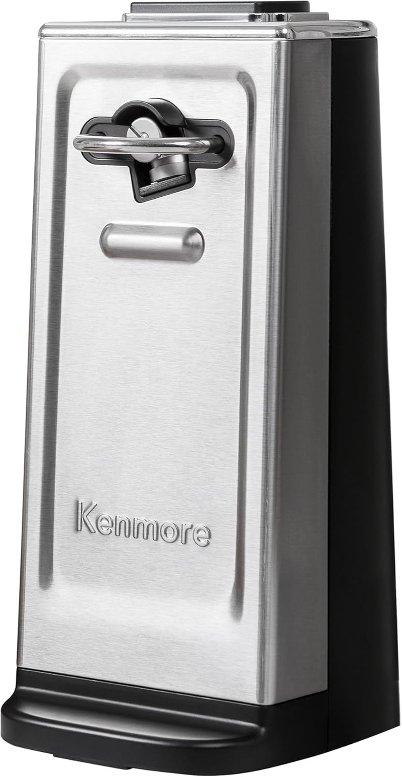 Kenmore Electric Can Opener | Extra-Tall Electric Tin Opener Smooth-Touch Side-Cut Blade | Automatic & Easy Operation, Opens Regular & Pop-Top Cans | Prevents Sharp Edges, Black & Stainless Steel image number 2