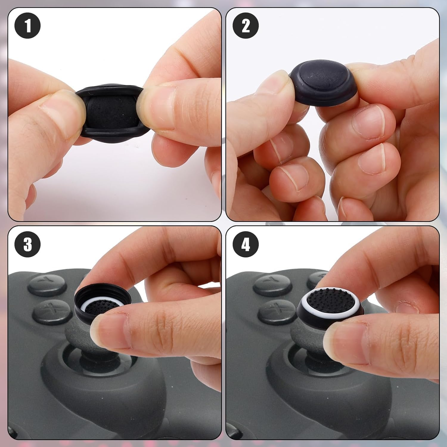 20Pieces Silicone Thumb Grip Caps,Analog Stick Joystick Controller Performance Thumb Grips Cap Compatible with PS5, PS4, Xbox One, Xbox Series X/S Controller Joystick Grips