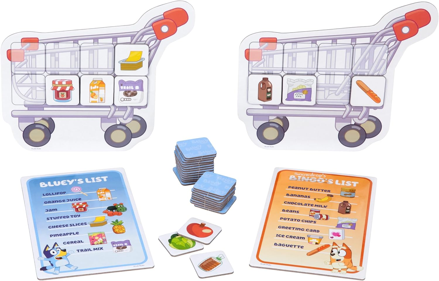 Bluey Shopping List Game, Join Bluey, Bingo, Bandit & Chilli on a Fun Supermarket Adventure, Race to Fill Your Trolley in This Fun Memory and Matching Game, for Ages 3+, 2-4 Players image number 2