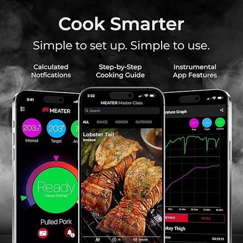 MEATER Pro XL Smart Wireless Meat Thermometer, 4 Probes, Built-In Wifi, Bamboo Charging Dock image number 1
