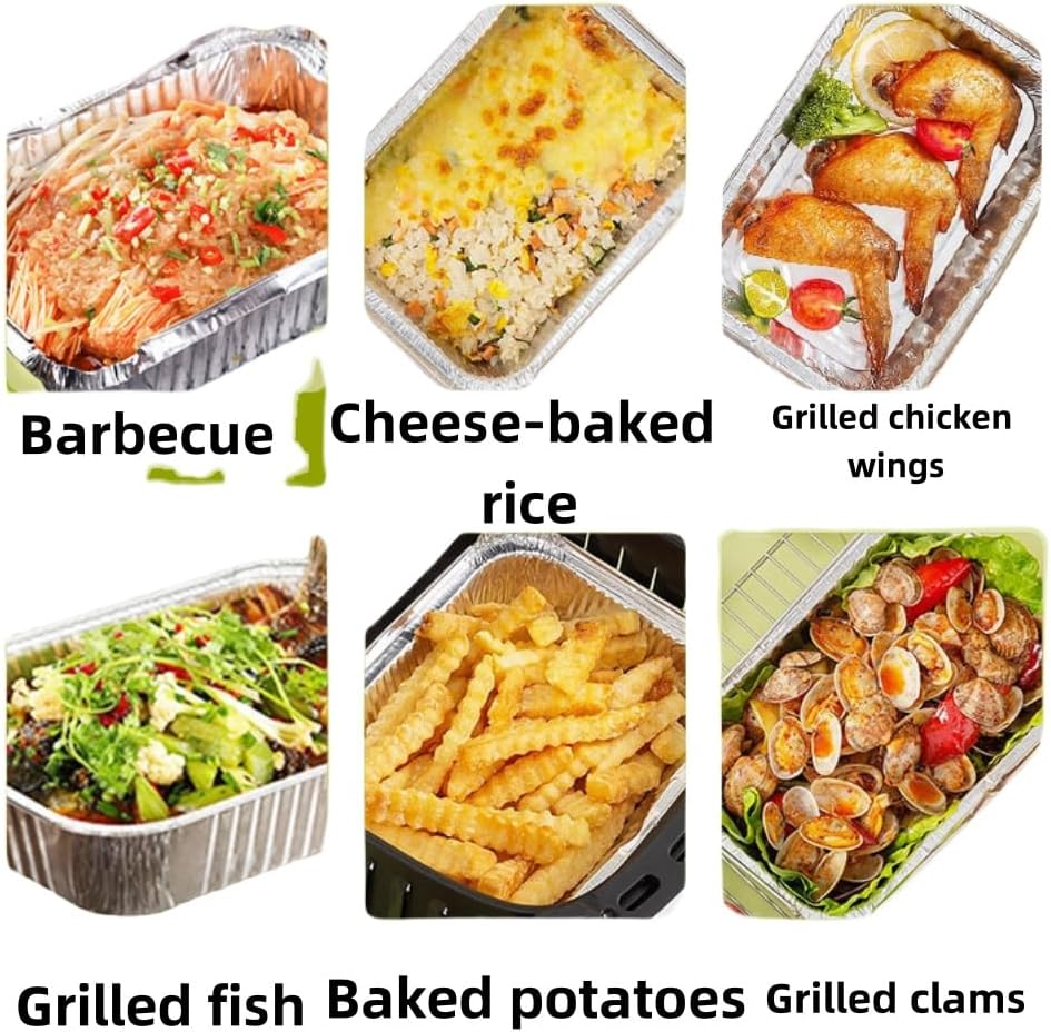 Jindizi 100Pcs Tin Foil Box Barbecue Tin Foil Pans Aluminum Pan Small Foil Pans Aluminum Trays Tin Pans Steamer Pan Baking Tin Donut Cake Baking Tools Kitchen Gadgets Aluminum Foil Silver image number 1