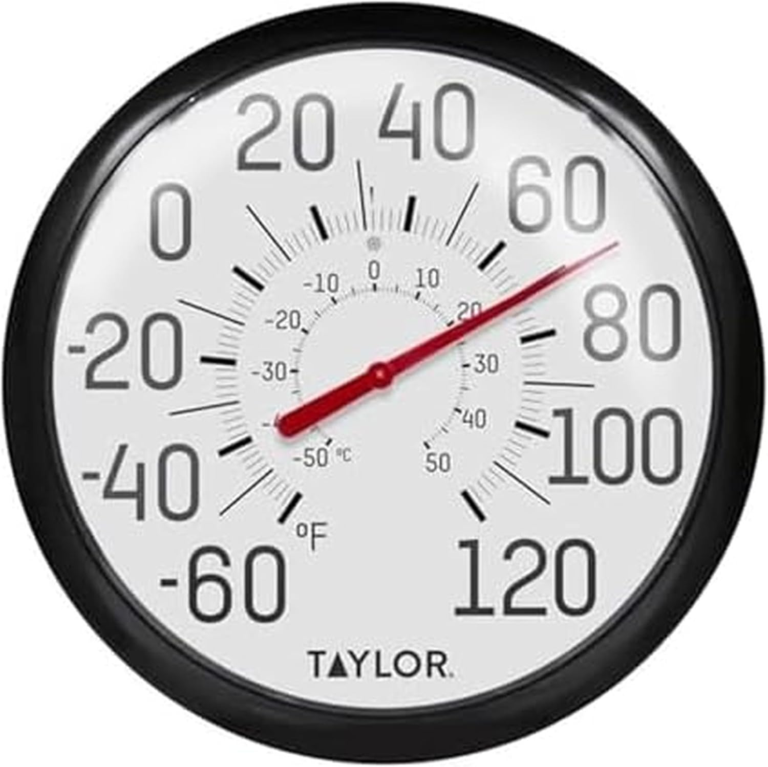 Taylor Precision Products Big and Bold Wall Thermometer, 13.25 Inch, Black