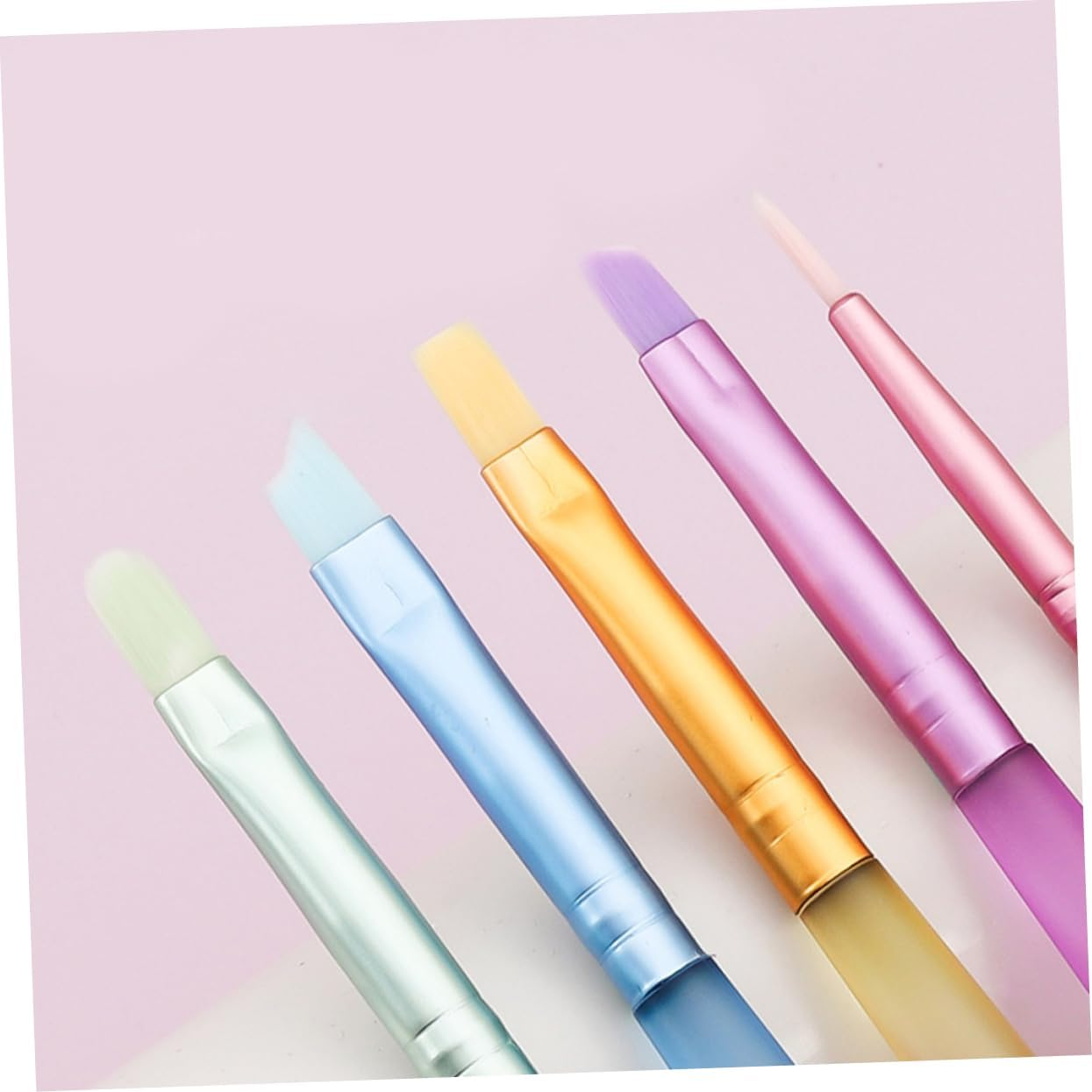 MOTHNUR 5Pcs Nail Art Brush Set Compact Nail Painting Tools for Designs and Lightweight for Creative Manicure For image number 5