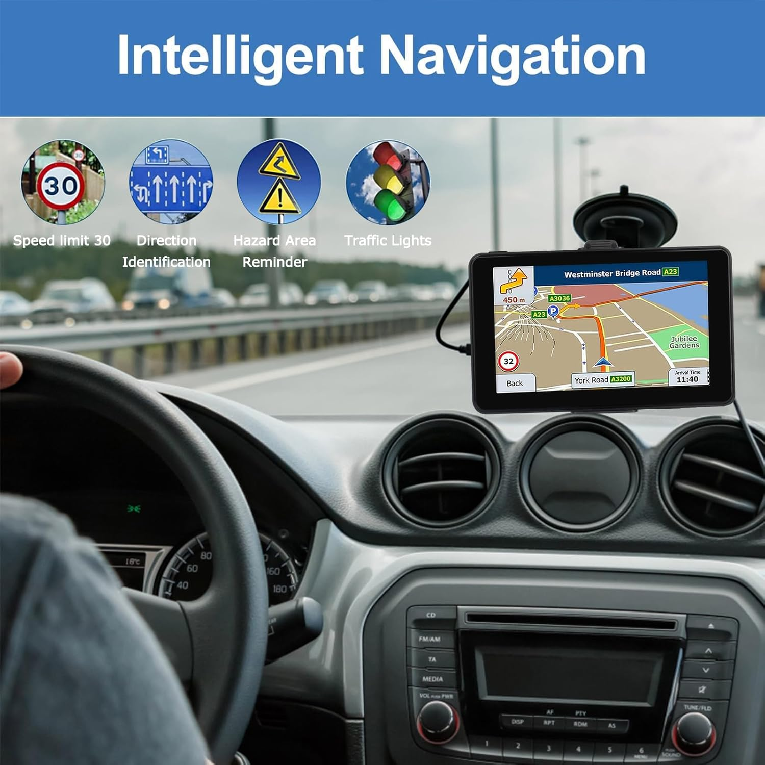 GPS Navigator for Car, Latest 2025 Map 7-Inch Touch Screen 16GB GPS Navigation System,Truck GPS Navigation System,Voice Guidance and Speed Camera Warning Gps,Provides Lifetime Live Map Updates image number 2