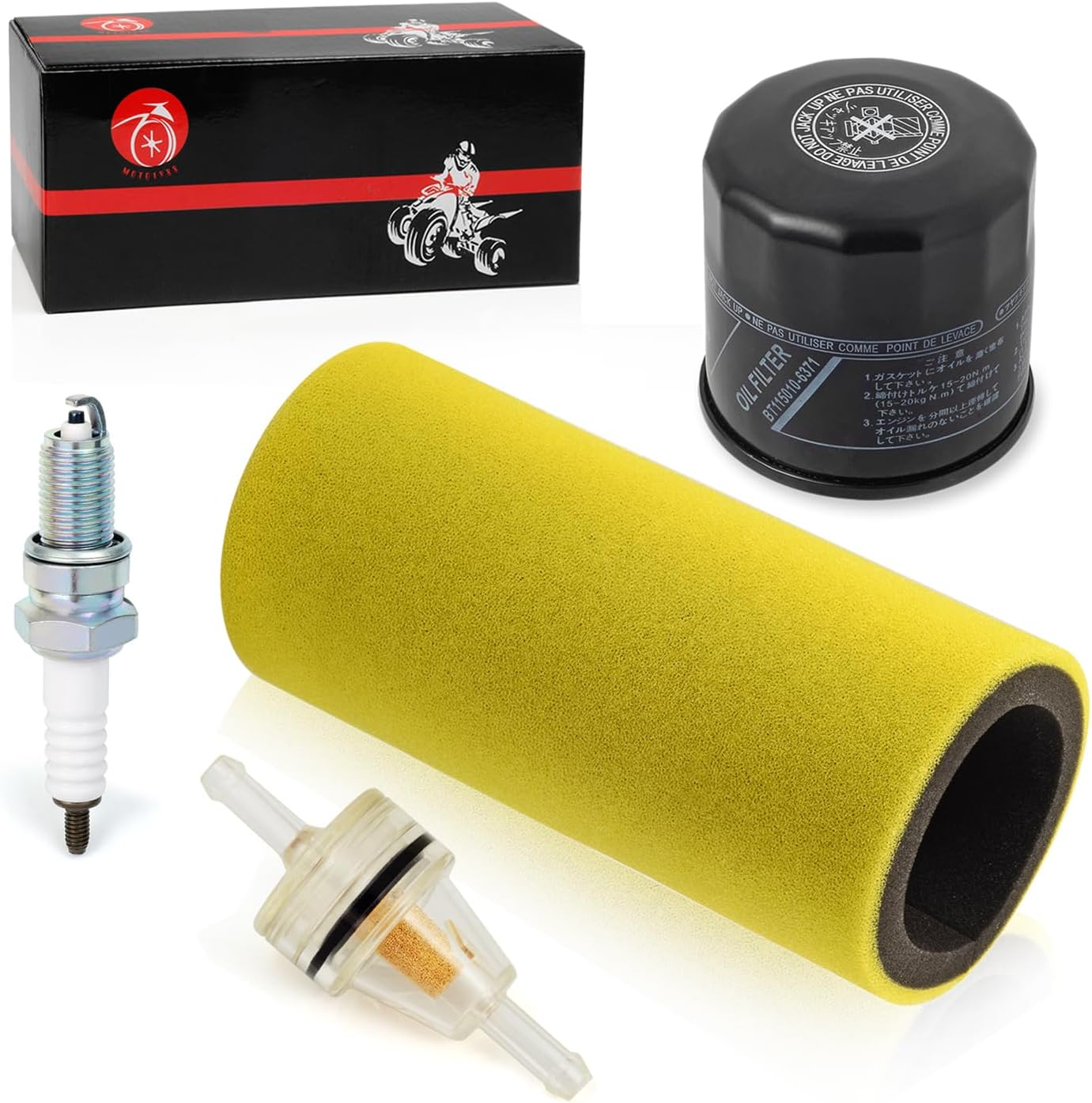 Air Filter Foam & Oil Filter & Spark Plug for Yamaha Rhino 450 YXR450 2006-2009 Rhino 660 YXR660 2004-2007 Foam Filter Is Pre-Oiled image number 3