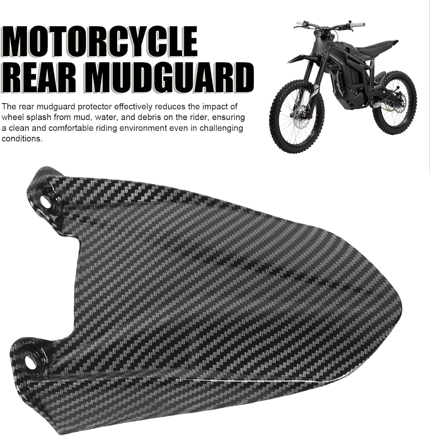 Motorcycle Rear Fenders, Carbon Fiber Pattern Mudguard Protector Compatible with Talaria Sting X3 MX3 MX4 image number 3
