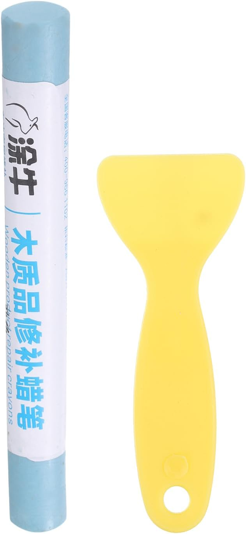 Uxcell Wood Filler Sticks Wood Furniture Scratch Repair Filler Sticks Furniture Touch up Markers with Yellow Scraper for Wood Holes Wood Floor Table Door Cabinet, Blue image number 2