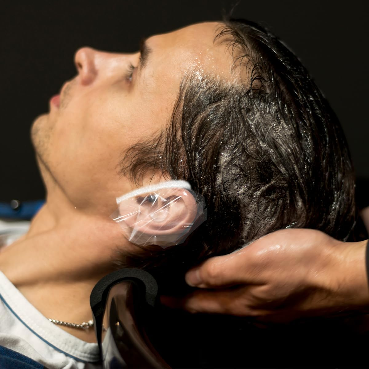 TEAONE Shower Ear Caps, 100 PCS Waterproof Ear Covers for Shower, Bathing, Hair Dye (12Cm/4.72In) image number 6