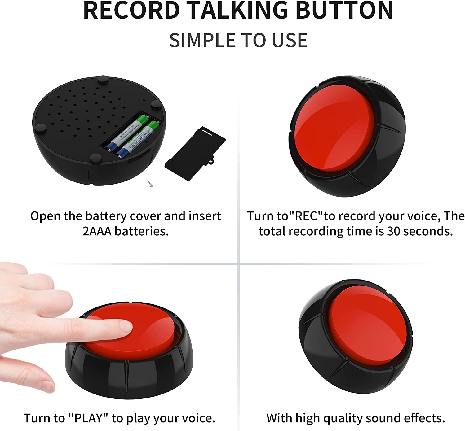 Dog Buttons for Communication Voice Recording Buttons Dog for Words Talking and Answer Buttons Personalized Sound Answering Buzzer Best Toys for Dog Tranning (8 Pack) image number 4