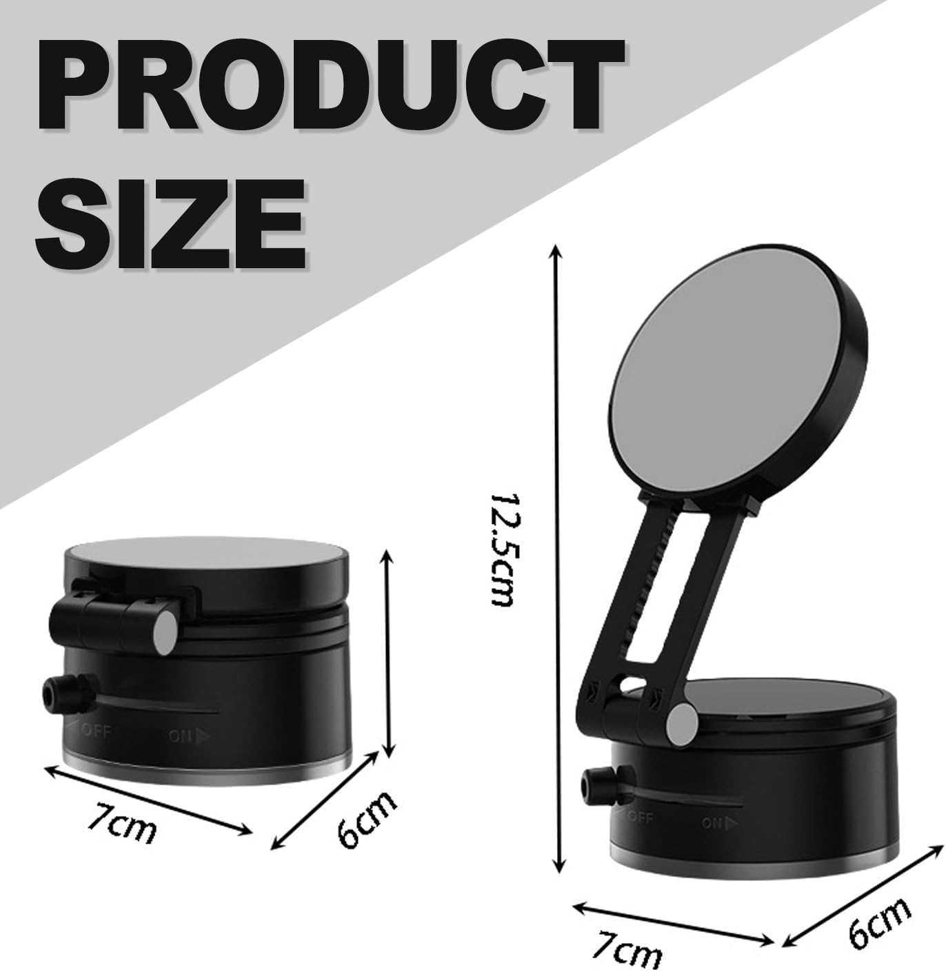 Wzenclave Magnetic Car Phone Holder, Extendable and Adjustable Foldable Car Holder with Vacuum Suction Phone Holder, Universal Shower/Car/Mirror image number 4