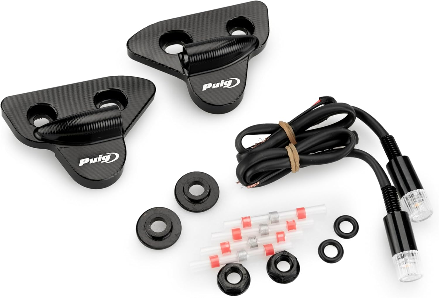 Puig 22042N Rear View Mirror Caps with Tab Indicator Set Black