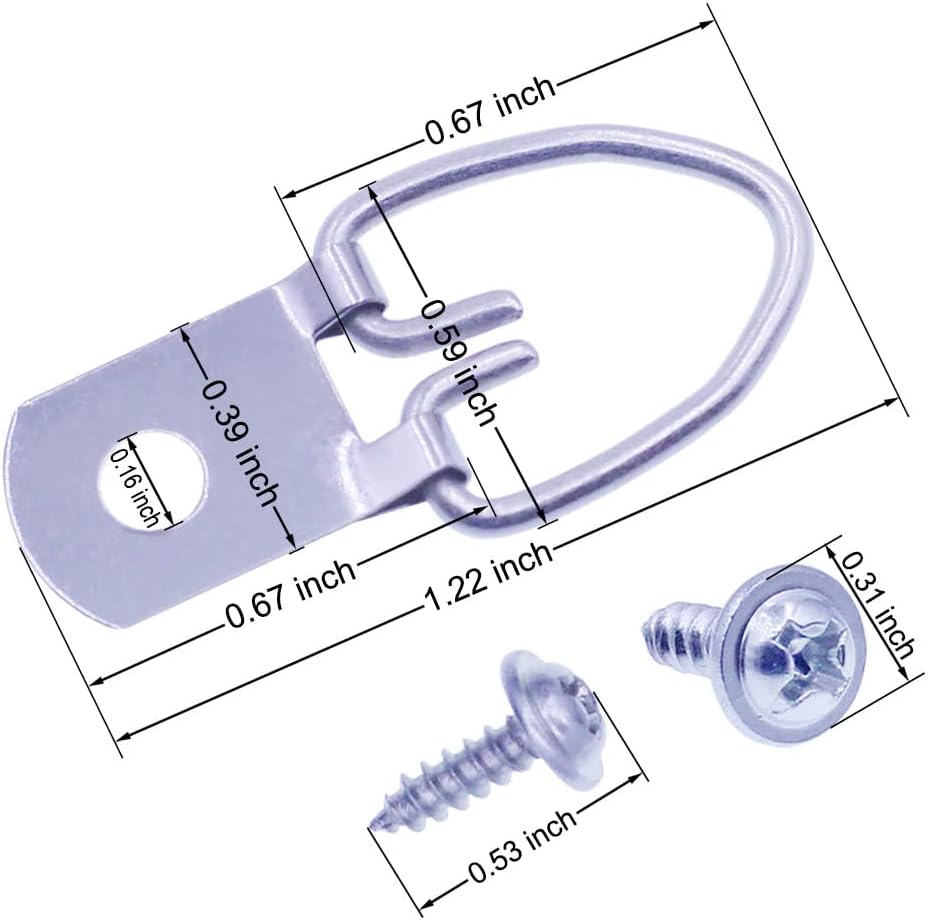 D-Ring Picture Hangers with Screws 100 Pcs, Single Hole Picture Hanging Hardware, Picture Hooks for Mirror, Clock, Decoration, Paintings, Artwork Picture Frame image number 2