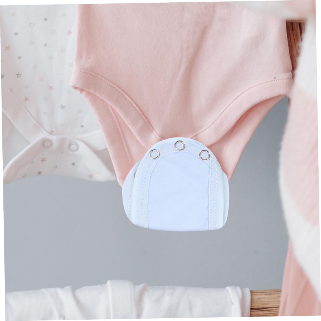 Healeved 8Pcs Cotton Muslin Newborn Hoodie Extensions Bodysuit Extender Snap for Boys Girls image number 3